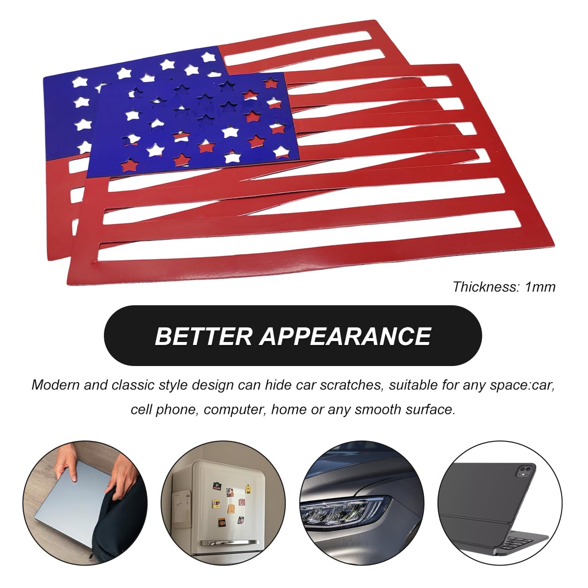 【Summer Survivals】Joytutus 2PCS American Flag Car Magnets - Strong Magnetic Vinyl Decals with Patriotic Stars & Stripes, Vehicle Exterior Decor for Cars, Trucks, SUVs & Jeeps, Stylish Car Accessories, Summerfinds, Back to School Shopping