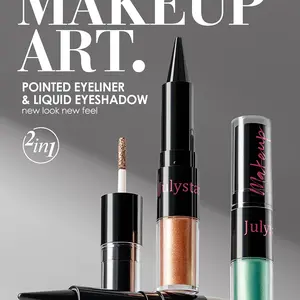 Julystar Eyeliner Liquid + Eyeshadow 2-In-1, Quick-Dry Long-Lasting, Fine Glitter Pearl, Perfect for Parties, Music Festivals, Stage Makeup