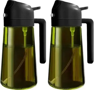 2 pieces - Multi-functional spray bottles with a capacity of 470 milliliters, made of high-quality plastic, are sturdy and durable. They are suitable for barbecuing and cooking and are essential household cooking supplies.