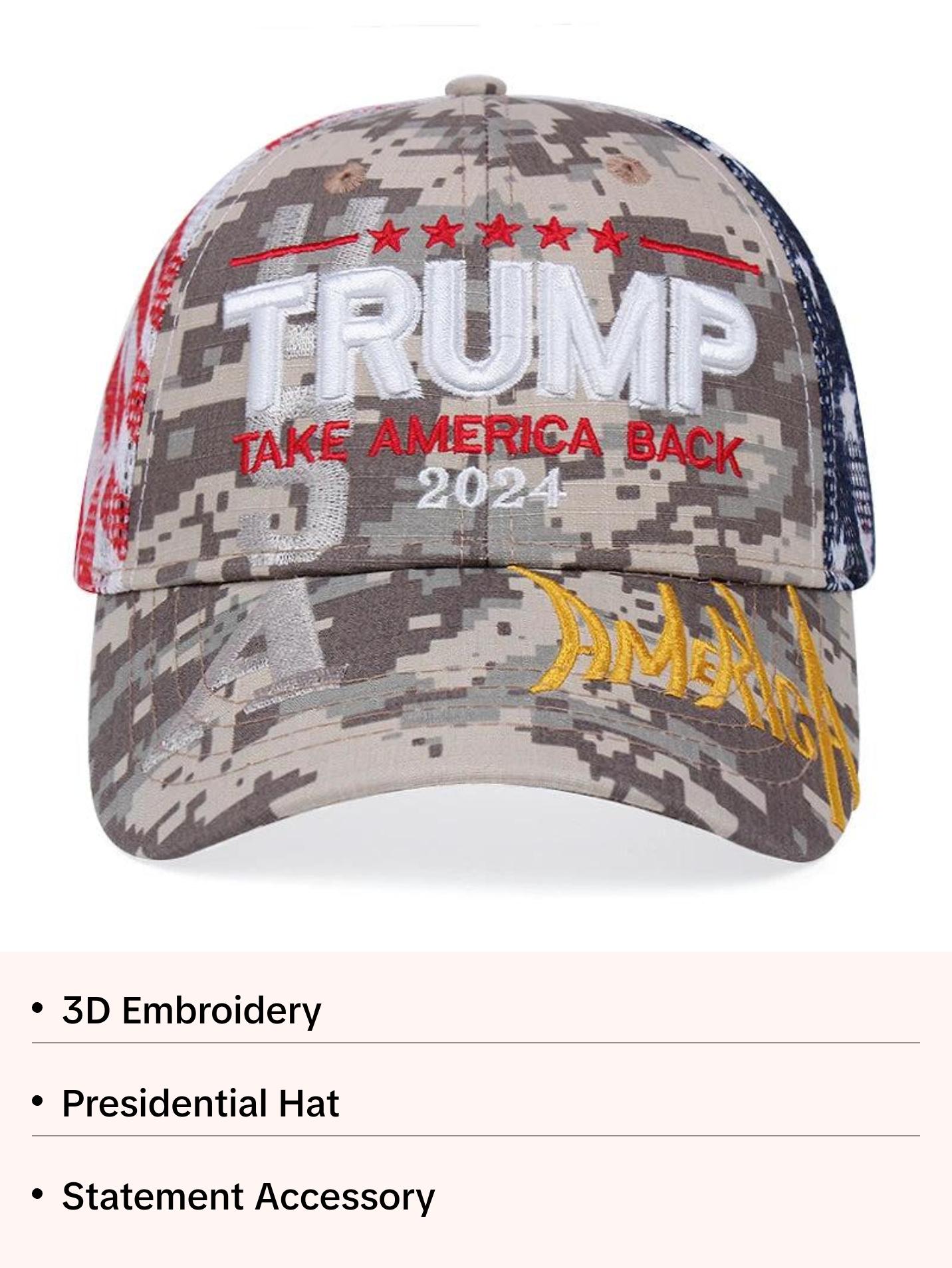 Donald Trump 2024 Cap | USA 3D Embroidered Keep America Great Snapback Presidential Hat
