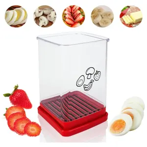 Cup Slicer, Spring Fruit & Vegetable Fast Slicer, Stainless Steel Blade Fruit Slicer Cup, Egg Slicer, Vegetable Chopper, Strawberry Cutter, Banana Slicer, Portable Fruit Slicing Tool, Kitchen Gadget Plastic Utensils Reusable Stylish