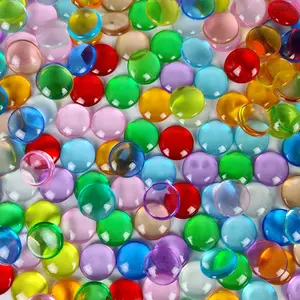 630 count Multi Colored   Stones 0.6" Plastic Flat Marble  for Mancala Replacement Beads,Vase Fillers,Arts Crafts,Party Decor Confetti,Fish Bowl Pebbles