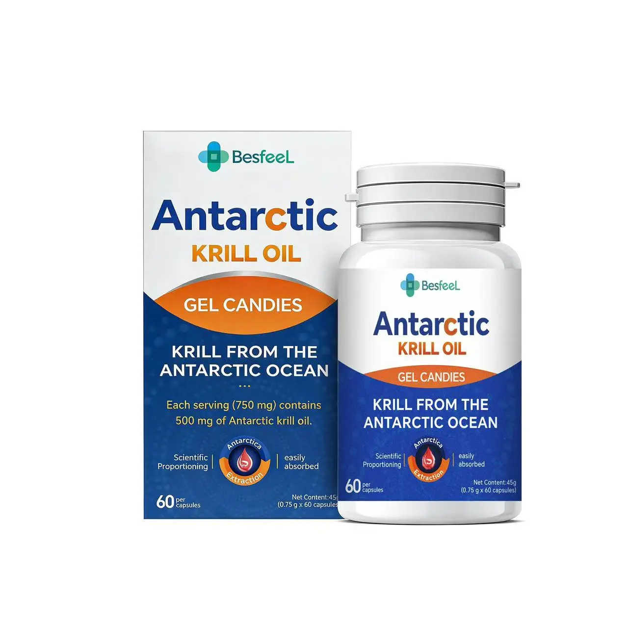 Krill Oil 1000mg Softgels | Omega-3 EPA DHA with Natural Astaxanthin | 60 Capsules-max1