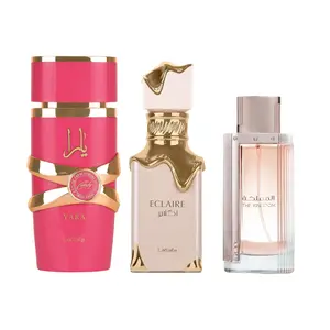 Lattafa Yara Candy, Lattafa Eclaire & Lattafa The Kingdom Bundle for Women (3.4 Oz Each)