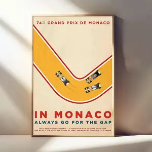 [SALE UP TO 30%] Grand Prix of Monaco Poster, Vintage Racing Print, Formula Style Wall Art, Retro Advertisement Decor