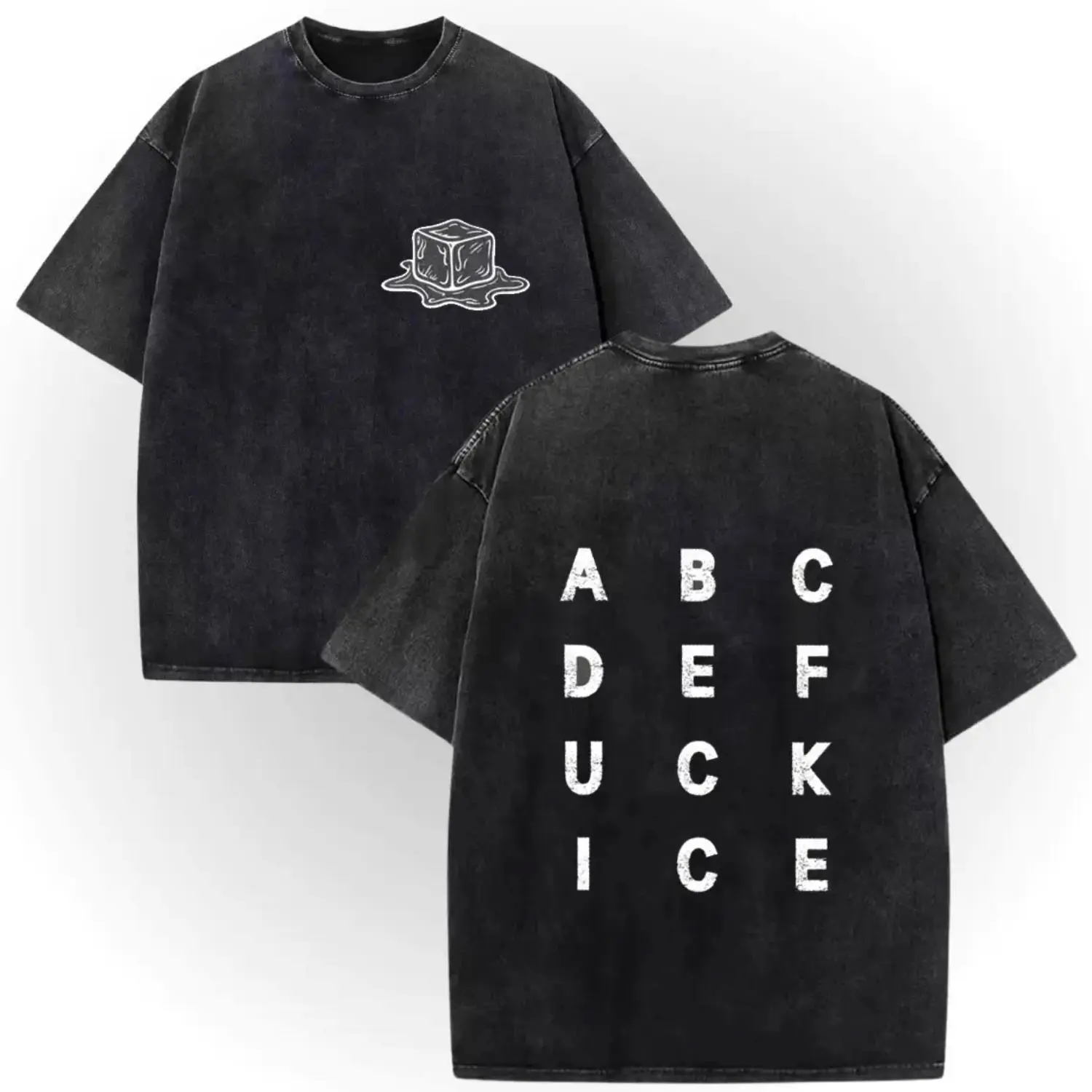 Vintage Washed DoubleSided Cotton Graphic TShirt Featuring ICE OUT Chinga La Migra No One Is Illegal