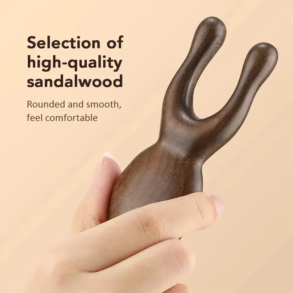 Natural Sandalwood Manual Massager for Eyes, Nose, and Face, Frog Massager a Handheld Wooden Acupressure Tool Nose Lift Device, Face Lifting Device for Eye Nose Meridian Dredging & Acupoint Care, Body Care Tool and Is Ergonomically Designed