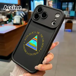 Nicaragua's Triangular Emblem Phone Case for iPhone 17 Pro Max 16 15 14 Plus 13 12 Mini 11 XR X XS Air E Matte TPU Drop-Proof Rugged Durable Soft Bumper Cover Gift for women boy