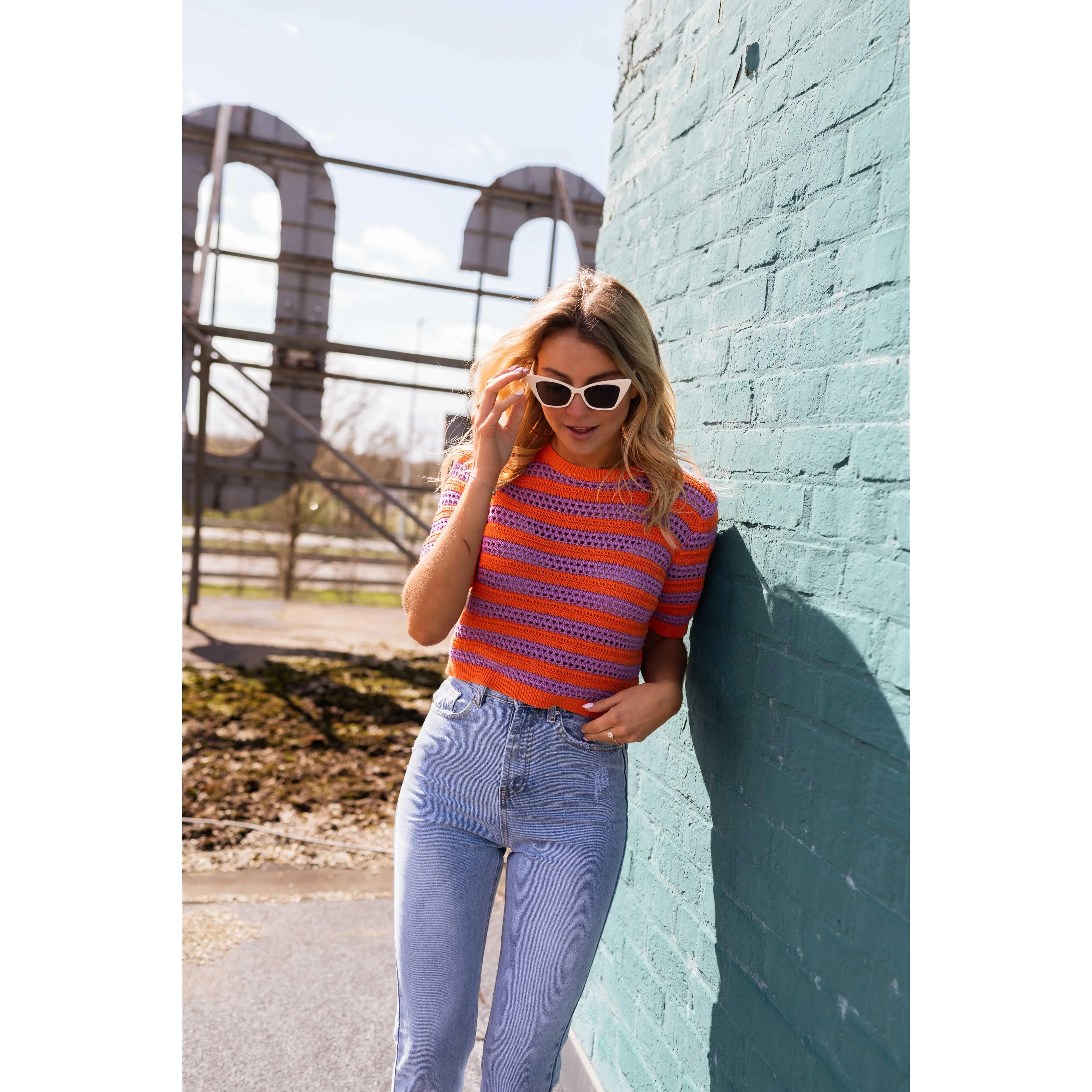 Orange and Purple Inya Crochet Top