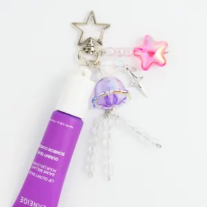 Lip Gloss Keychain for LANEIGE 0.35 Oz Lip Balm, Lipgloss Holder Keychain Cap Gift For Her（No Lip Balm Include）