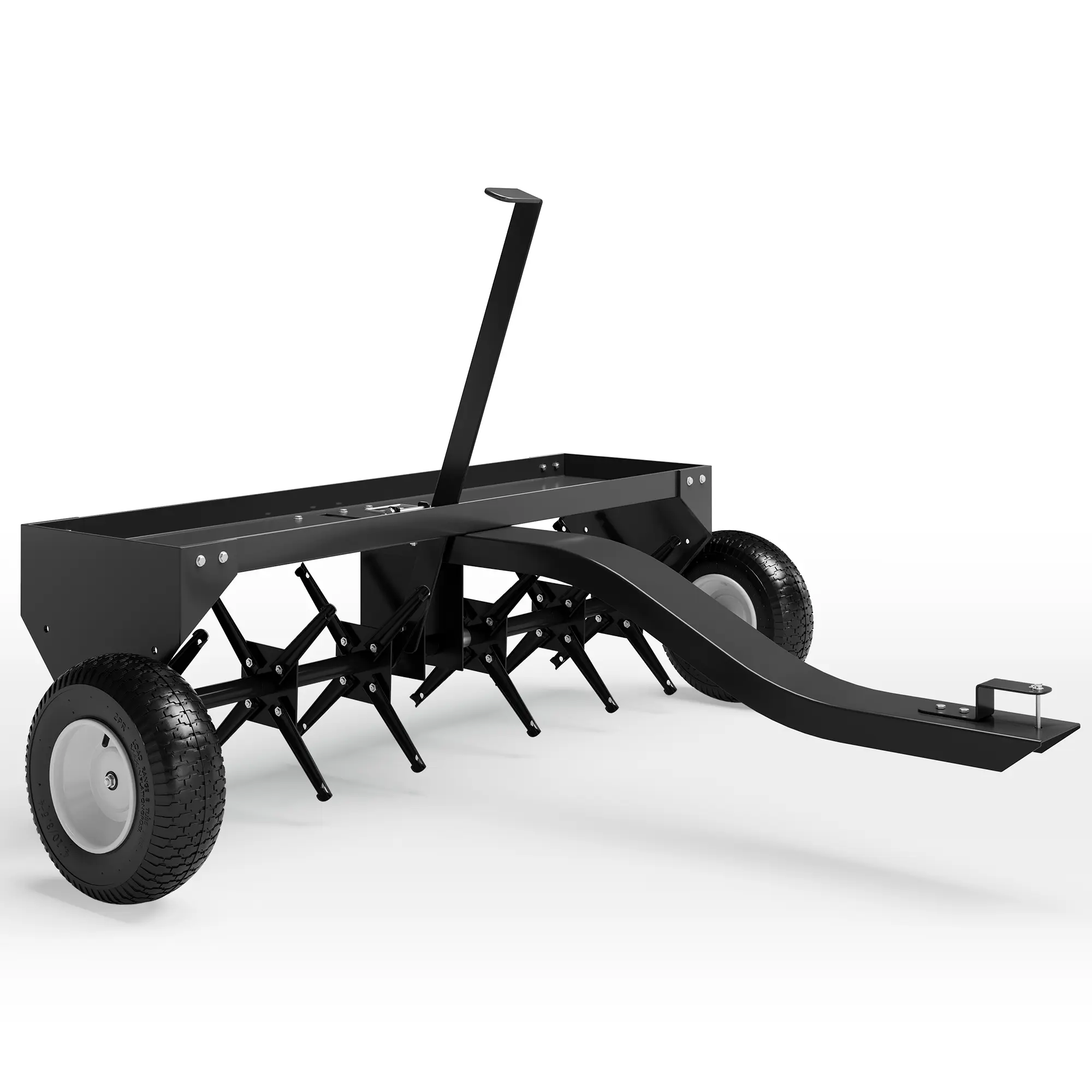 Heavy Duty 40 Inch Tow Behind Plug Aerator for Lawn Tractor ATV, 24 Steel Tines Core Aerator with 150lb Weight Tray, Pull Behind Lawn Aeration Machine for Garden Yard Farm