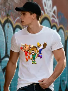 Men's 2026 World Cup T-Shirt, Maple Zayu Clutch Print, Casual Short Sleeve, Comfortable Summer Tee, Ideal for Outdoor Activities