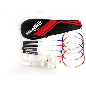 Badminton Racket Set - Lightweight Aluminum Head Rackets with Steel Shaft, Feather Shuttlecocks, Durable Carrying Case - Perfect for Outdoor Games, Adults, Kids, and Family Fun