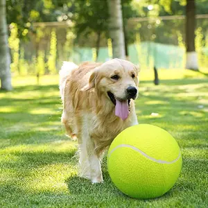 Giant Tennis Ball for Dogs, Yellow Big Tennis Ball for Dog Birthday Gift 9.5" Pet Toy Balls for Small/Medium/Large Dogs universal ball toy doggy toys giant tennisball herdingball puppy toys,Inflatable tennis ball