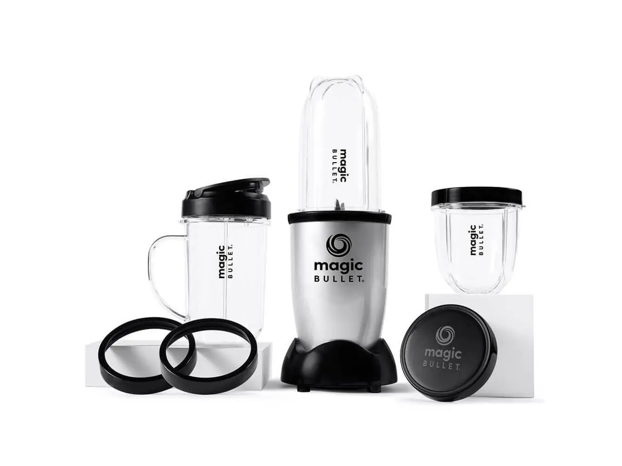 Magic Bullet Blender, Small, Silver, 11 Piece Set