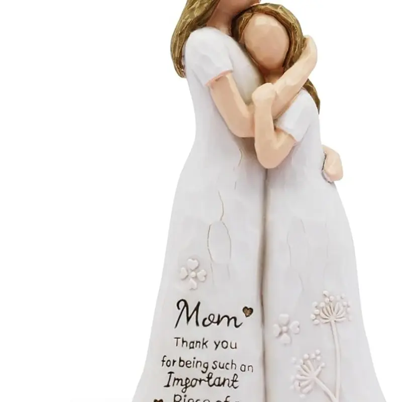 Hand-Painted Statue Gift for Mom, Unique Mother's Day and Birthday Present, Heartfelt Gift From Daughter, Art Craft Item, Art Figurine