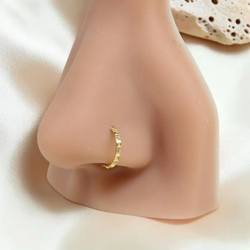 20g 18g Dainty Nose Ring Hoop, Gold Silver Titanium Nose Cartilage Piercing Hoop