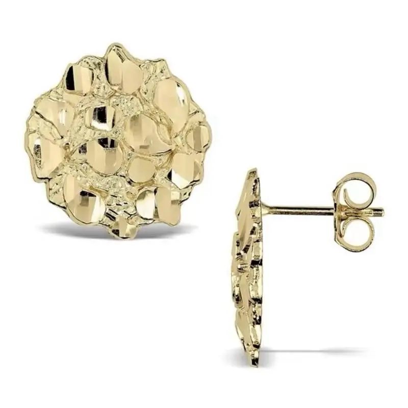 Gold 14k Nugget Earring 10mm-14mm Gold 14k Nugget Earring 10mm-14mm