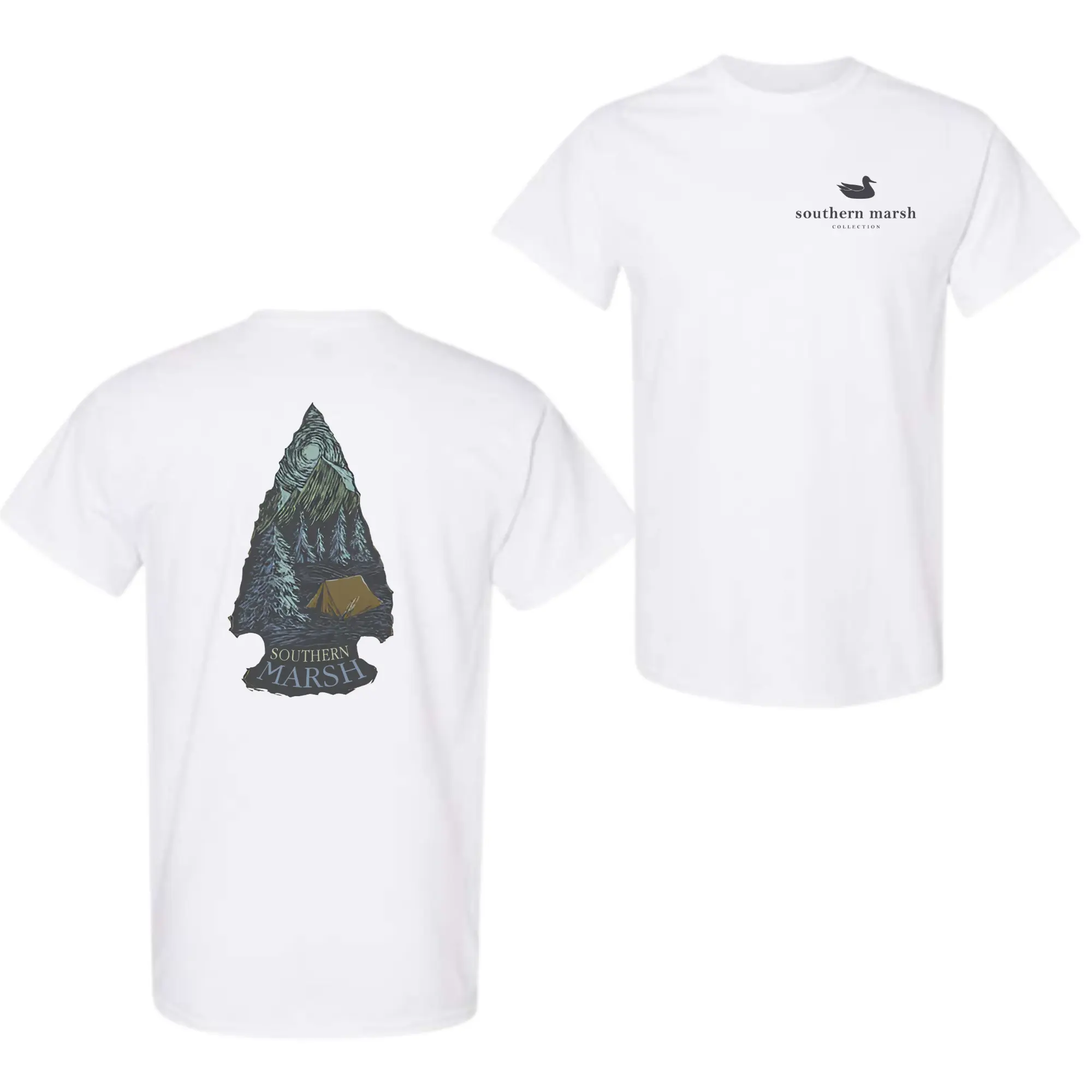 Southern Marsh Arrowhead Forest Camp T-Shirt, Vintage Outdoor Camping Graphic Tee, Nature Lover Casual Cotton Shirt for Men Women, Southern Shirts Style Clothing Merch, Men’s T-Shirts, Summer T-Shirts Trendy Shirt, Vintage Tees