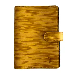 Pre-owned Louis Vuitton Agenda Small Leather Goods Epi leather yellow planner unisex PM authentic with COA CA1020