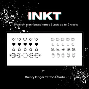 Finger Tattoo | 2 Week Temporary Tattoo | Plant Based Vegan Tattoo | Dainty Tattoo | Cute Tattoo | Festival Tattoo | Matching Tattoo | Gift Idea | Temporary Tattoo
