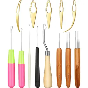 13 count Dreadlocks Tool Set Includes 5 Latch Hook Crochet , 3 Dreadlocks Crochet Hook and 5 Locking Hair Extensions Tool for Locs, Sisterlocks, Easyloc Hair