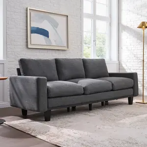 AMERLIFE 3 Seater Sofa with Deep Seat, Modern Fabric Couch for Living Room, Full Metal Support, Pet-Friendly Comfy Sofa, Standard Couch for Bedroom & Apartment