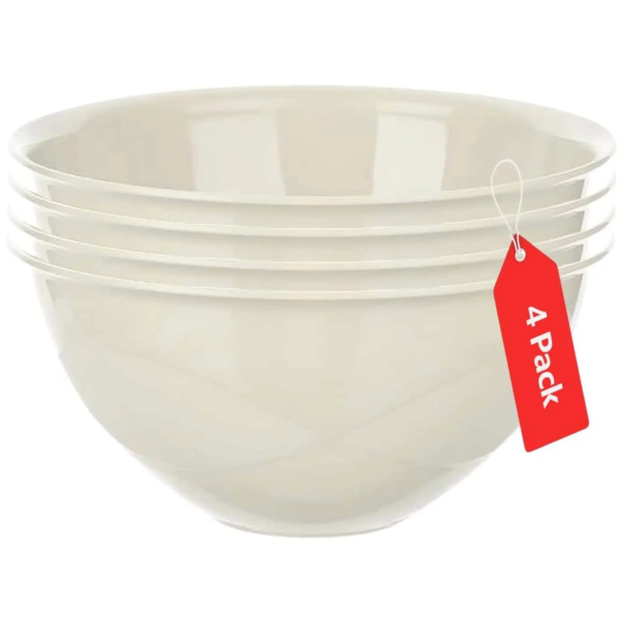 Set of 4 Large Plastic Mixing Bowls - 5-Quart, 169oz -  BPA-Free, Dishwasher Safe - Ideal for Salad, Baking, Mixing, Serving