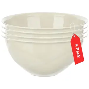 Set of 4 Large Plastic Mixing Bowls - 5-Quart, 169oz -  BPA-Free, Dishwasher Safe - Ideal for Salad, Baking, Mixing, Serving