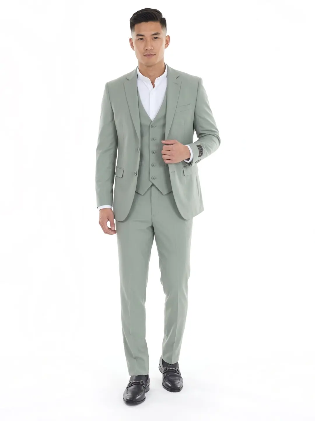 Men's 3-Piece Slim Fit Suit Set – Modern Stretch Suit with Vest | Wedding, Business & Formal