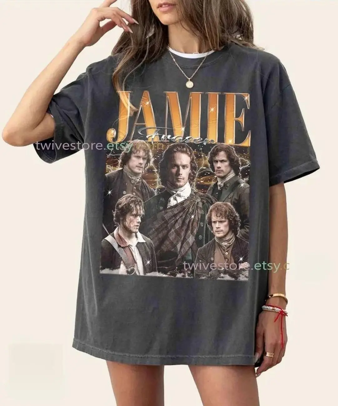Vintage Jamie Fraser Shirt, Sam Heughan Graphic Tee, Outlander Vintage Tee, Retro TV Series Fan Shirt, Unisex Streetwear Top, Y2K Aesthetic Gift