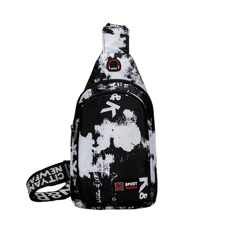 1 piece messenger bag, men's fashion shoulder bag, large capacity chest bag, stylish single-shoulder chest bag