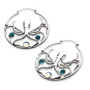 20G Octopus Gem Plug Hoops