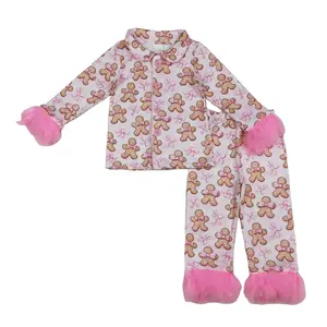 Girl Christmas Pajamas Set Gingerbread Girl Christmas Sleep Wear