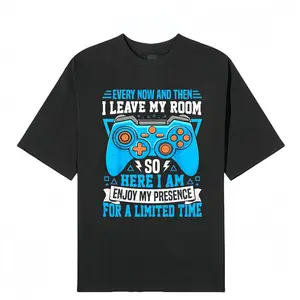 Men's Casual Gaming T-Shirt - "Enjoy My Limited Time" Graphic, Short Sleeves, Crew Neck, 100% Cotton, Machine Washable - Perfect for Spring and Summer