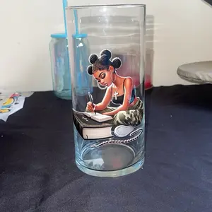 Custom Flower Vases with Words or Images and Rhinestones Personalize Your Choice of Design and Color