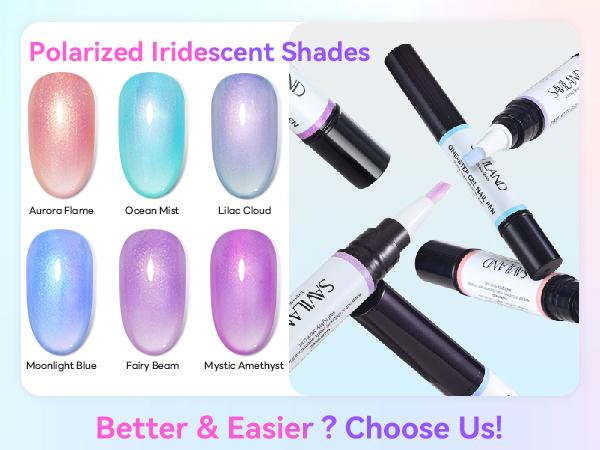 SAVILAND 5-in-1 Gel Nail Polish Pen, Aurora Effect Gel Nail Pen with Base Color Top Coat in One, Easy Apply UV/LED Curing Nail Polish Pen, Travel-Friendly No-Mess Manicure for DIY Nail Art Gel Nail Supplies Glossy SAVILAND 5-in-1 Gel Nail Polish Pen, Aurora Effect Gel Nail Pen with Base Color Top Coat in One, Easy Apply UV/LED Curing Nail Polish Pen, Travel-Friendly No-Mess Manicure for DIY Nail Art Gel Nail Supplies Glossy