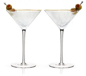 Viski Meridian Crystal Martini Glasses