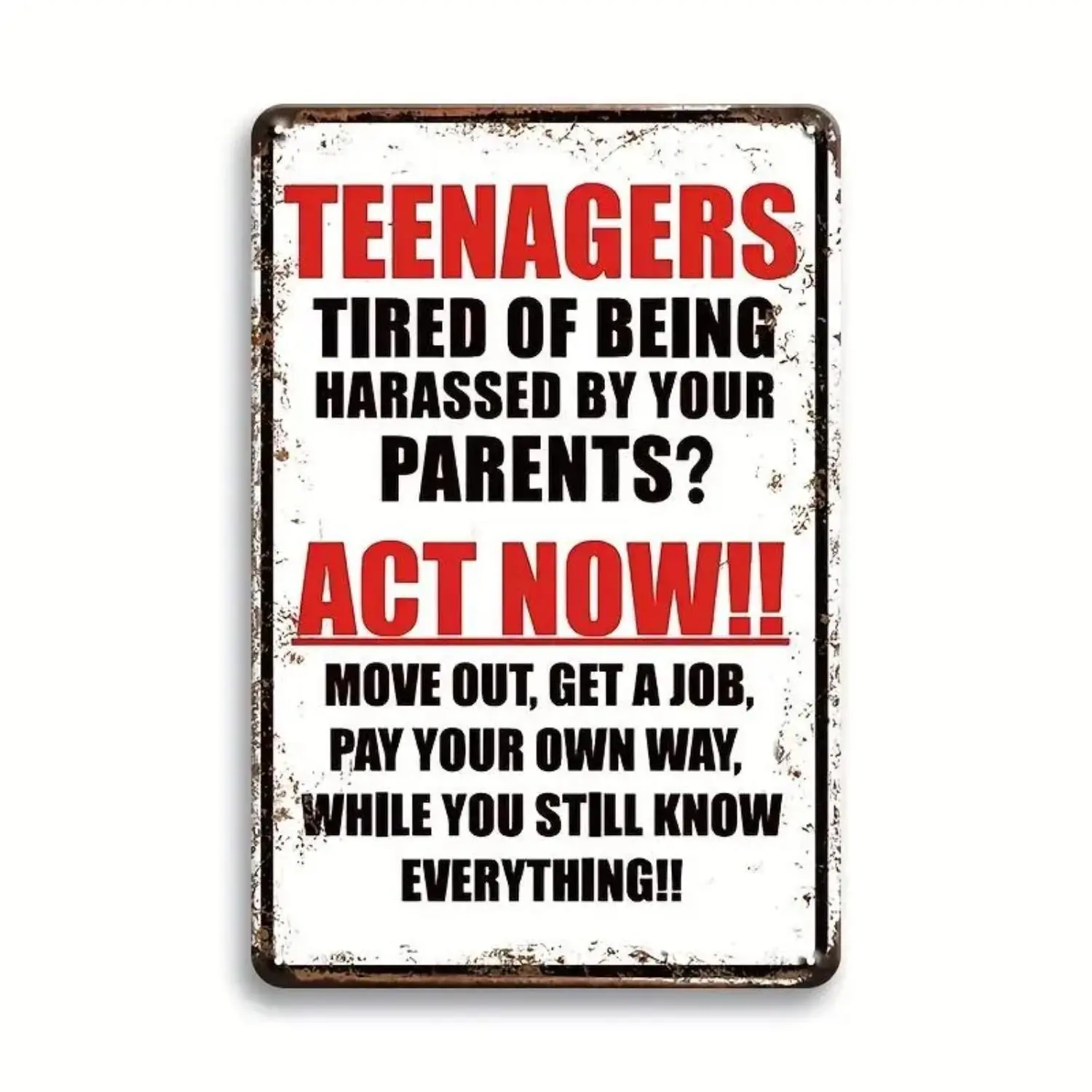 Durable Vintage Metal Tin Sign, Funny Animal-Themed Brightening Wall Decor (1 size) for Adults, Teen-Targeted Anti-Parental Harassment Plaque for Office Man Cave