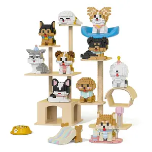 Mini Pet Building Blocks Kit, Lovely Cat & Dog Decorations, Ideal Gift for Kids, Teens, Pet Enthusiasts, Handmade Hobbyists for Bedroom, Living Room & Desk Decor