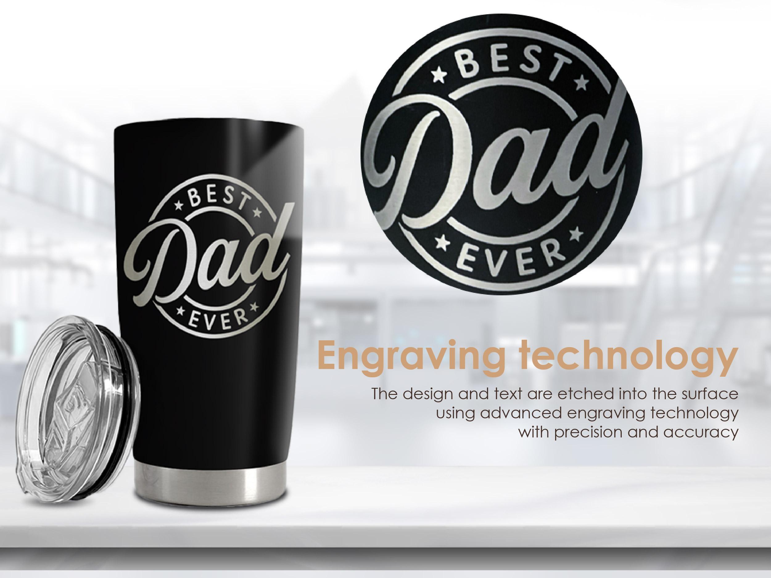 SANDJEST Dad Collection 20oz Tumbler with Lid, Stainless Steel Insulated Vacuum Cup, Double Wall Coffee Travel Mug for Birthday Men Father's Day Gift