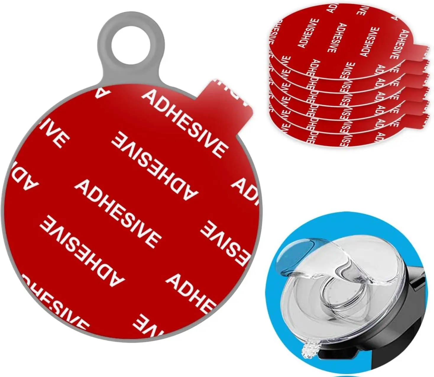 Very High Bond Sticky Adhesive, 6 Pack Dashboard Pad Mounting Disk Adhesive Replacement Kit, Double-Sided Stickers for Suction Cup Dashboard Phone Holder & Windshield Car Mount