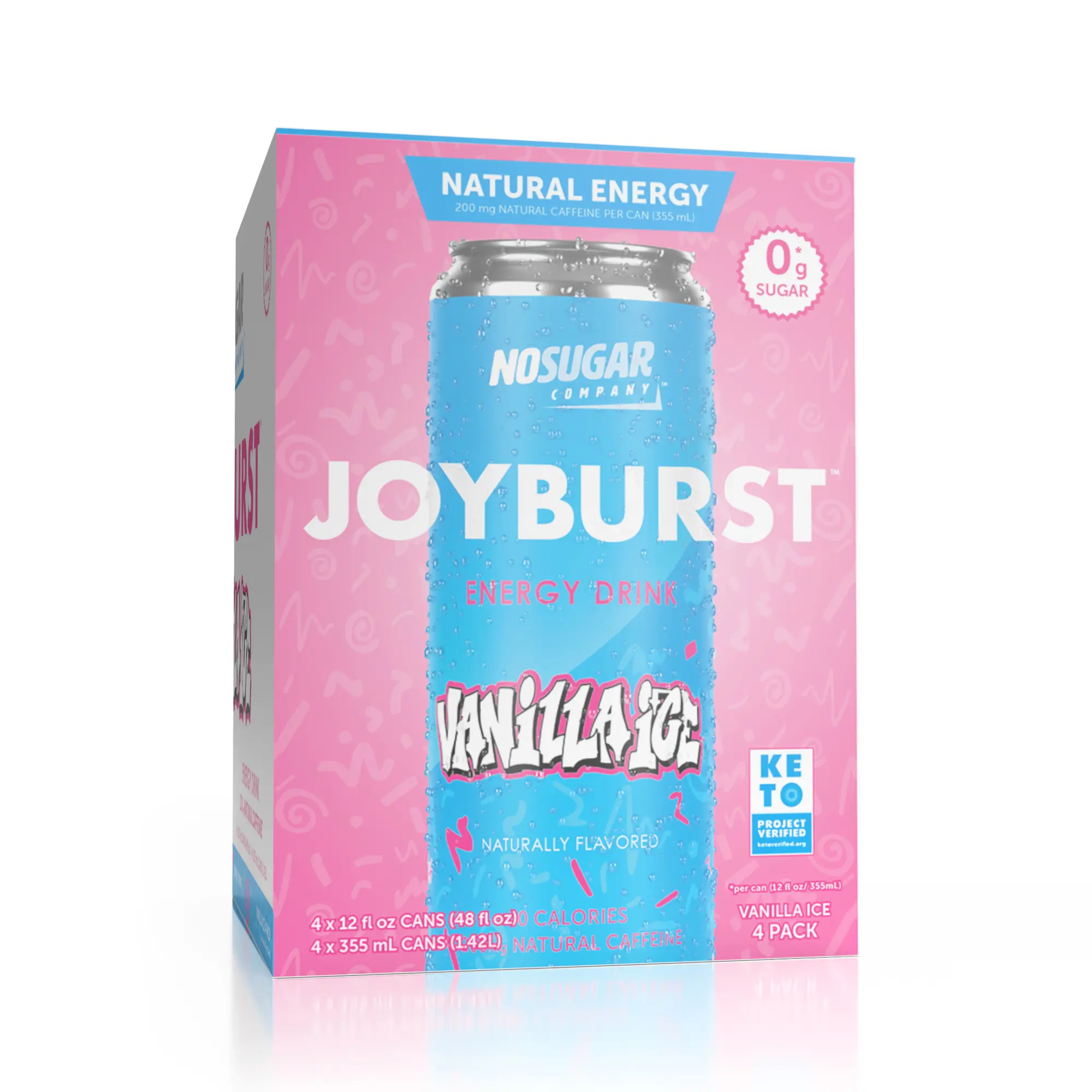 Joyburst Vanilla Ice Energy Drink - 355ml x 4 Joyburst Vanilla Ice Energy Drink - 355ml x 4