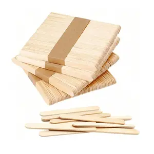 50/100/200 Pcs Wooden Ice Pop Sticks, Multifunctional Ice Cream Sticks, Waxing Sticks, Craft Sticks, Natural Wood, DIY Snack Sticks
