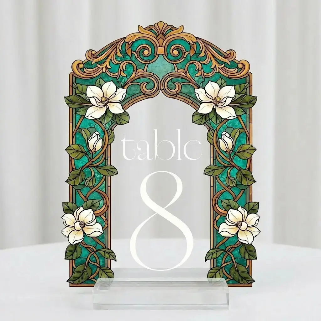 Wedding Table Numbers - Stained Glass