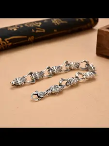 New Bold Wolf Bracelet Vintage Unique Men Punk Fashion Eye-Catching Cool Wolf Head Bracelet, Retro Style, Statement Jewelry