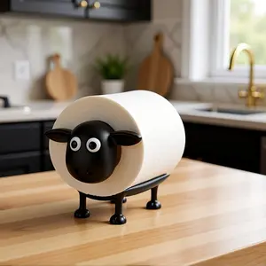 Funny Toilet Paper Holder, Self-Standing Bathroom Set, 3D Printed Sheep Roll Dispenser, Cute Bath Decor, Paper Storage Container, Bathroom Decoration Supplies