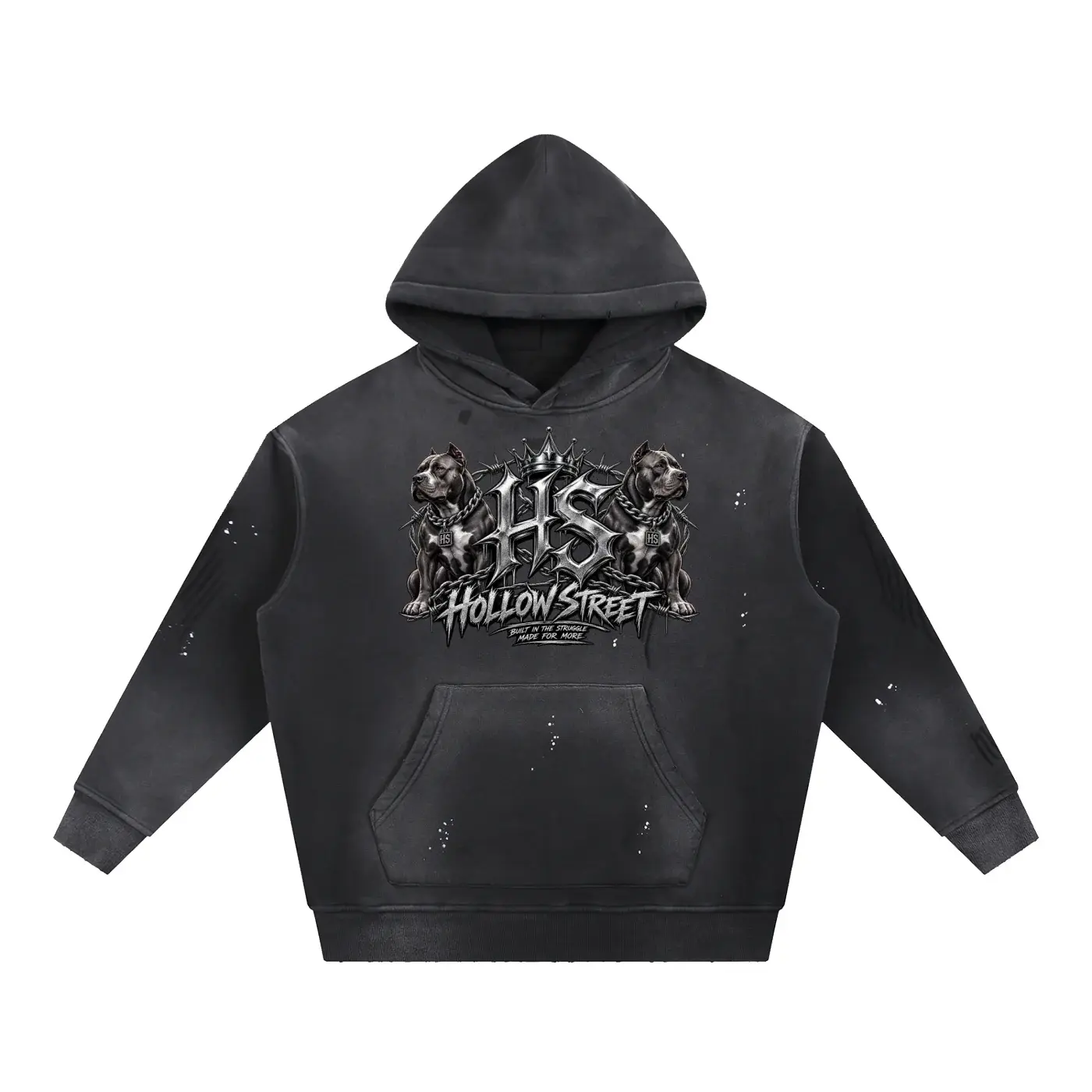 Vintage Washed Frayed Fleece Hoodie