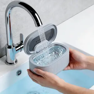 45kHz Ultrasonic Clean Machine 550ML, 3 Power Levels & 5 Timers, Degas Mode with 2 Cleaning Solutions for Jewelry Blaces Dentures Glasses /Make-up  brush Cleaning