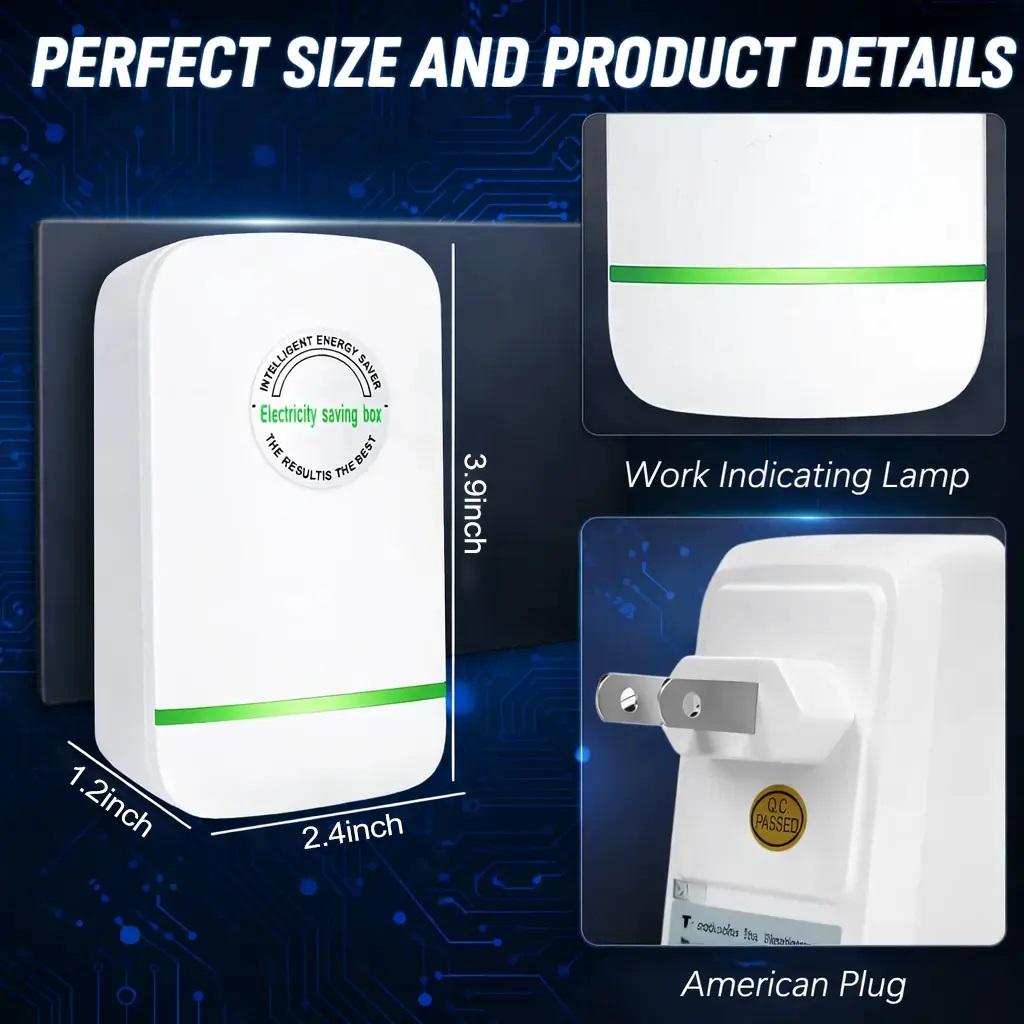 Smart Energy-Saving Plug-In Device - Socket with Voltage Optimization, Surge Protection, Temperature Regulation, Compact Plug-and-Play Design for Home Office Use (Sports & Outdoor Leisure E-Sports Compatible)